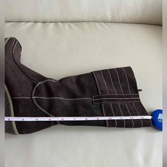 Artica Brown Suede Wedge Heel Boots Size 37 - Picture 7 of 8